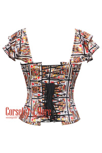 Playing Cards Of Costume Queen Of Hearts Overbust Corset Bustier Top