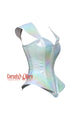 Women’s Holographic Leather With Shoulder Pads Futuristic Corset Burlesque Costume