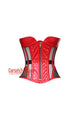 Red PVC Leather With Mesh Zipper Plus Size Underbust Corset