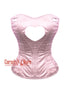 Pink Satin With Heart Neckline Burlesque Costume Overbust Corset