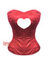 Red Satin With Heart Neckline Burlesque Mardi Gras Costume Overbust Corset