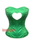 Green Satin With Heart Neckline Burlesque Costume Overbust Corset