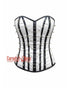 White Satin Corset with Leather Spikes – Steampunk Costume Wear