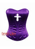 Steel Boned Purple Satin Corset – Sacred Cross Gothic Bustier