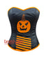Black Gothic Halloween Corset with Pumpkin Design