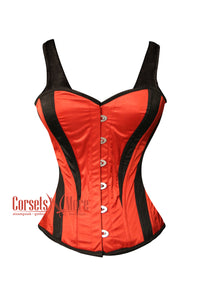 Red And Black Satin Shoulder Strap Valentine Costume