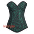 Green And Black Brocade Longline Gothic Corset Burlesque Overbust