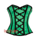 Plus Size Green And Black Satin Gothic Corset Burlesque Overbust Top