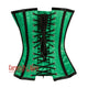 Plus Size Green And Black Satin Gothic Corset Burlesque Overbust Top