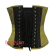 Plus Size Olive Green and Black Satin Pirate Sequins Work Costume Bustier Steampunk Waist Cincher Overbust Top