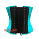 Plus Size Baby Blue and Black Satin Pirate Sequins Hand Work Costume Bustier Steampunk Waist Cincher Overbust Top