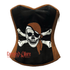 Brown and Black Satin Pirate Sequins Hand Work Costume Bustier Steampunk Waist Cincher Overbust Top