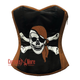 Brown and Black Satin Pirate Sequins Hand Work Costume Bustier Steampunk Waist Cincher Overbust Top