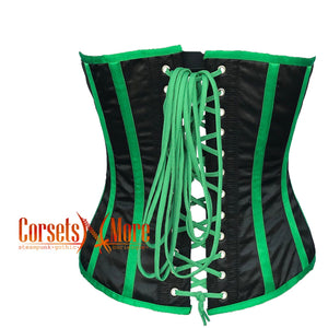 Green Purple and Yellow Satin Striped Costume for Mardi Gras Overbust Corset Top