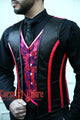 Royal Satin Red And Black Authentic Steel Boned Men's Corset Vest