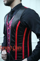 Royal Satin Red And Black Authentic Steel Boned Men's Corset Vest