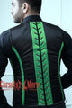 Royal Satin Green And Black Authentic Steel Boned Men's Corset Vest