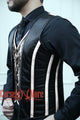 Royal Satin Black And White Authentic Steel Boned Men's Corset Vest