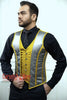 Royal Satin Yellow And Gray Authentic Steel Boned Men Corset Vest