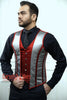 Royal Satin Red And Gray Authentic Steel Boned Men Corset Vest