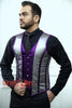 Royal Satin Purple And Gray Authentic Steel Boned Men Corset Vest