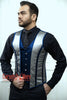 Royal Satin Blue And Gray Authentic Steel Boned Men Corset Vest