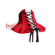 Red PVC Leather Gothic Neck Corset Posture Collar, Leather Neck Posture Collar For Unisex Cervical Neck Collar