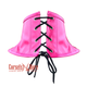 Pink PVC Leather Neck Corset with Back Lace Up