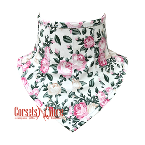 Floral Printed Neck Choker Corset Collar Stays