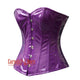 Plus Size Purple PVC Leather Steampunk Waist Training Overbust Corset