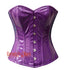 Purple PVC Leather Steampunk Waist Training Overbust Corset