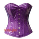 Plus Size Purple PVC Leather Steampunk Waist Training Overbust Corset