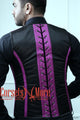 Royal Satin Purple And Black Authentic Steel Boned Men's Corset Vest