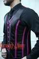 Royal Satin Purple And Black Authentic Steel Boned Men's Corset Vest