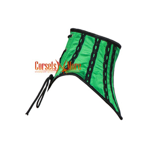 Green Satin Lace Up Gothic Steampunk Neck Corset Posture Collar