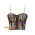 Graffiti Print Bustier Corset Crop Overbust Burlesque Top