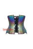 Shinny Rainbow Leather Underbust Corset Top Steampunk Costume