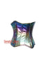 Shinny Rainbow Leather Underbust Corset Top Steampunk Costume