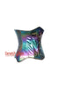 Shinny Rainbow Leather Underbust Corset Top Steampunk Costume