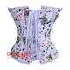 Playing Cards Printed White Satin Corset Gothic Christmas Costume
