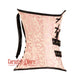 Plus Size Pink Brocade With Leather Belts Steampunk Costume Waist Cincher Basque Underbust Corset