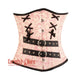Pink Brocade With Leather Belts Steampunk Costume Waist Cincher Basque Underbust Corset