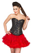 Black Cotton Silk Sequins Overbust Corset Top