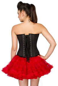 Black Cotton Silk Sequins Overbust Corset Top with Tutu Skirt Dress