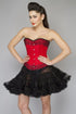 Red Satin Handmade Sequins Overbust Corset Dress Top