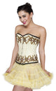 Yellow Satin Handmade Sequins Overbust Plus Size Corset Dress - CorsetsNmore