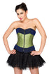 Green Silk Sequins Handmade Overbust Corset Dress Top