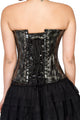 Plus Size Black Leather Waist Cincher Overbust Corset Top