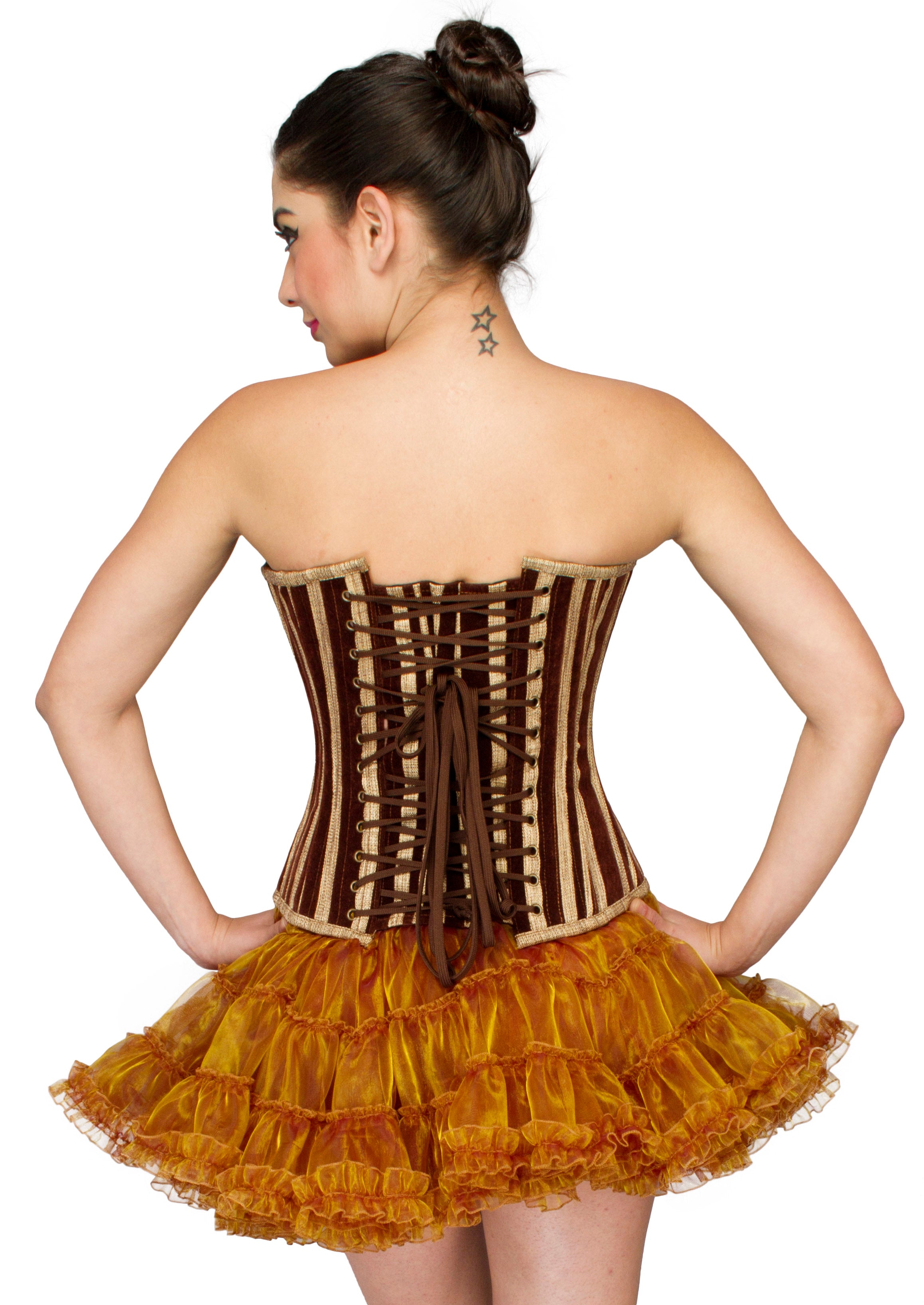 Brown Jute Waist Cincher Overbust Corset with Tutu Skirt Dress 7XL Brown Jute Waist Cincher Overbust Corset with Tutu Skirt Dress 7XL