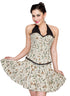 Cotton Printed Halter Neck Overbust Corset with Tutu Skirt Dress